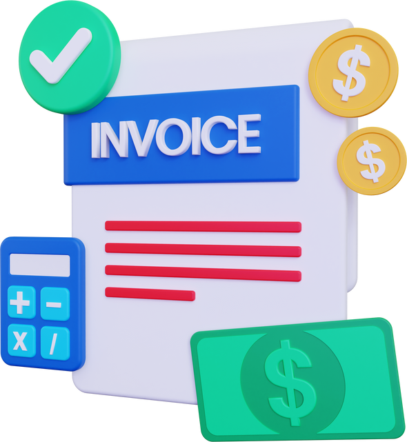 3D Invoice Bill Illustration